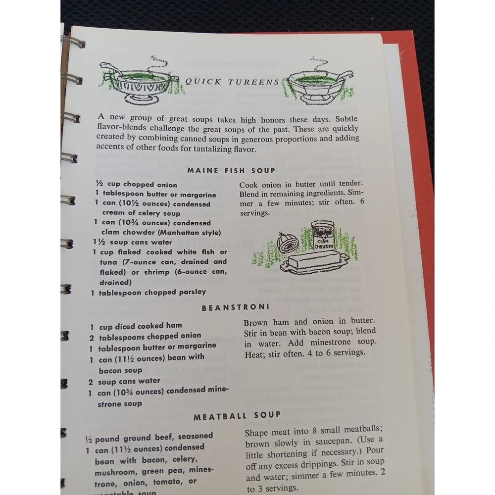 Cooking with Soup – A Campbell Cookbook 1969 Vintage Revised Edition Spiral-B...